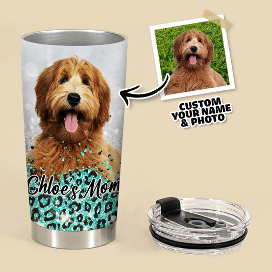 Custom Pet Cheetah Pattern 20oz Personalized Tumbler (Mint Color)