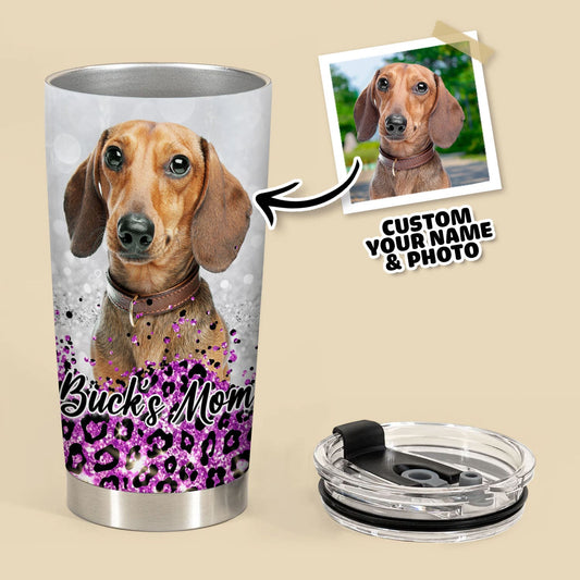 Custom Pet Cheetah Pattern 20oz Personalized Tumbler (Pink Color)