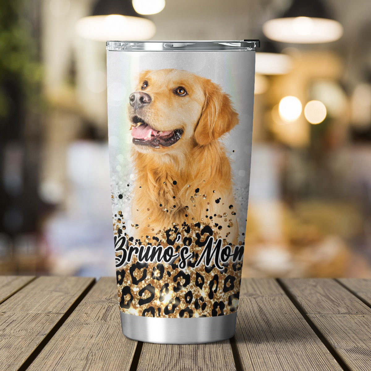 Gobelet personnalisé à motif de guépard pour animaux de compagnie, 20oz (couleur orange)