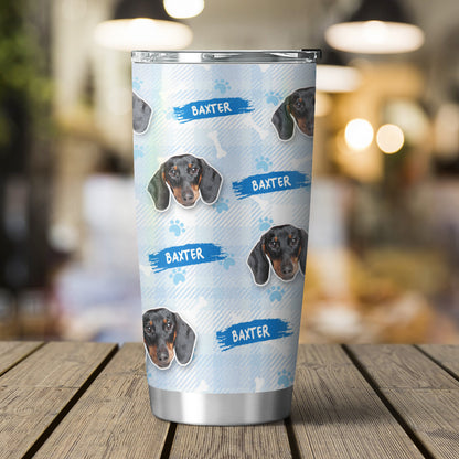 Gobelet personnalisé à motif d'os et de patte d'animaux multiples, 20oz (couleur bleue)
