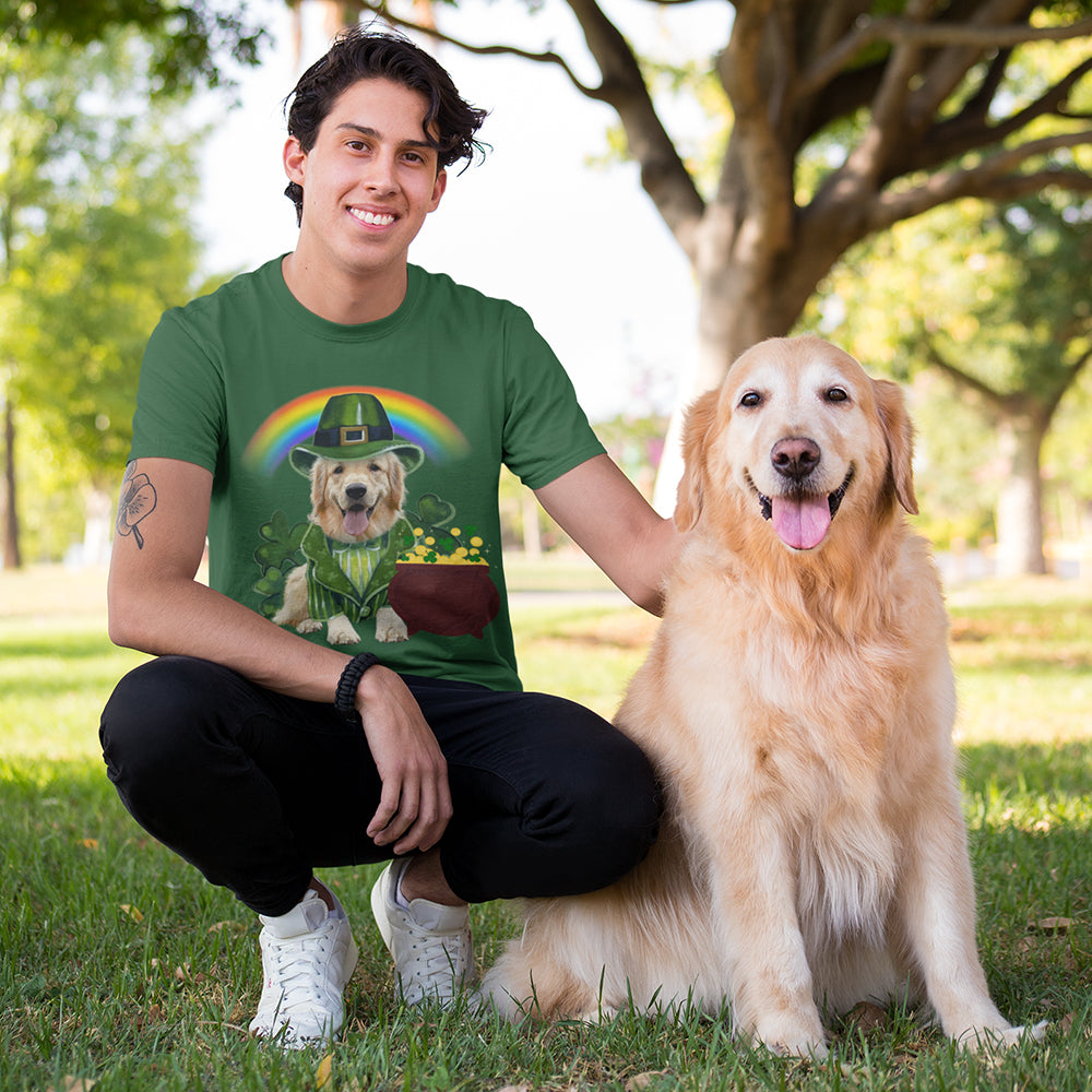 Lucky Pot Of Gold Custom Pet Unisex T-shirt - Noble Pawtrait