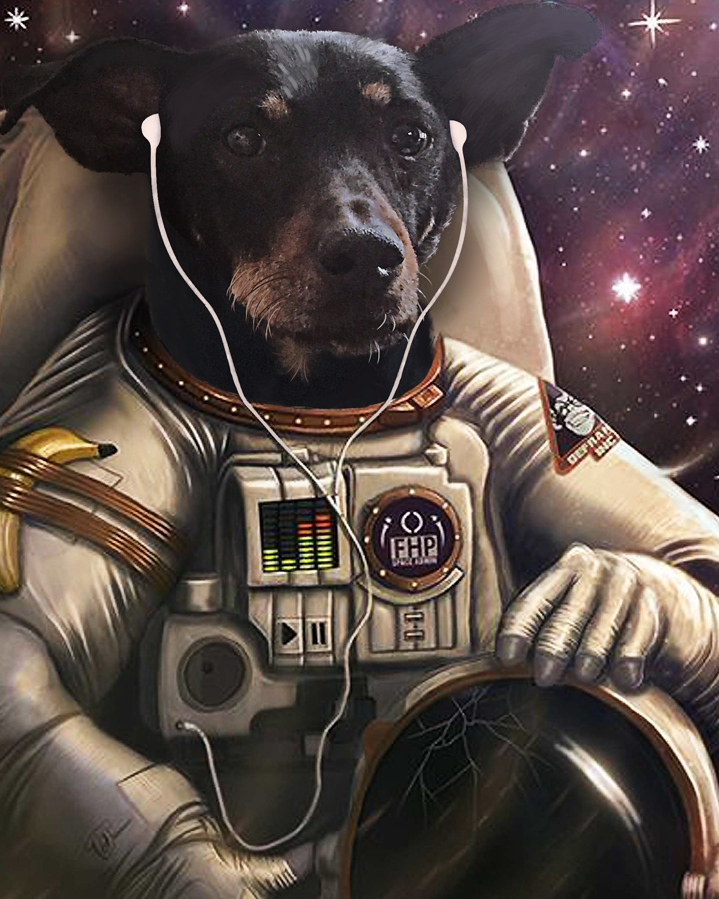 The Astronaut Custom Pet Portrait Digital Download - Noble Pawtrait