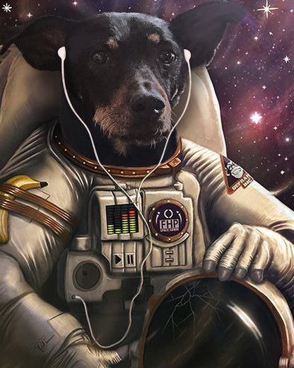 The Astronaut Custom Pet Portrait Digital Download - Noble Pawtrait