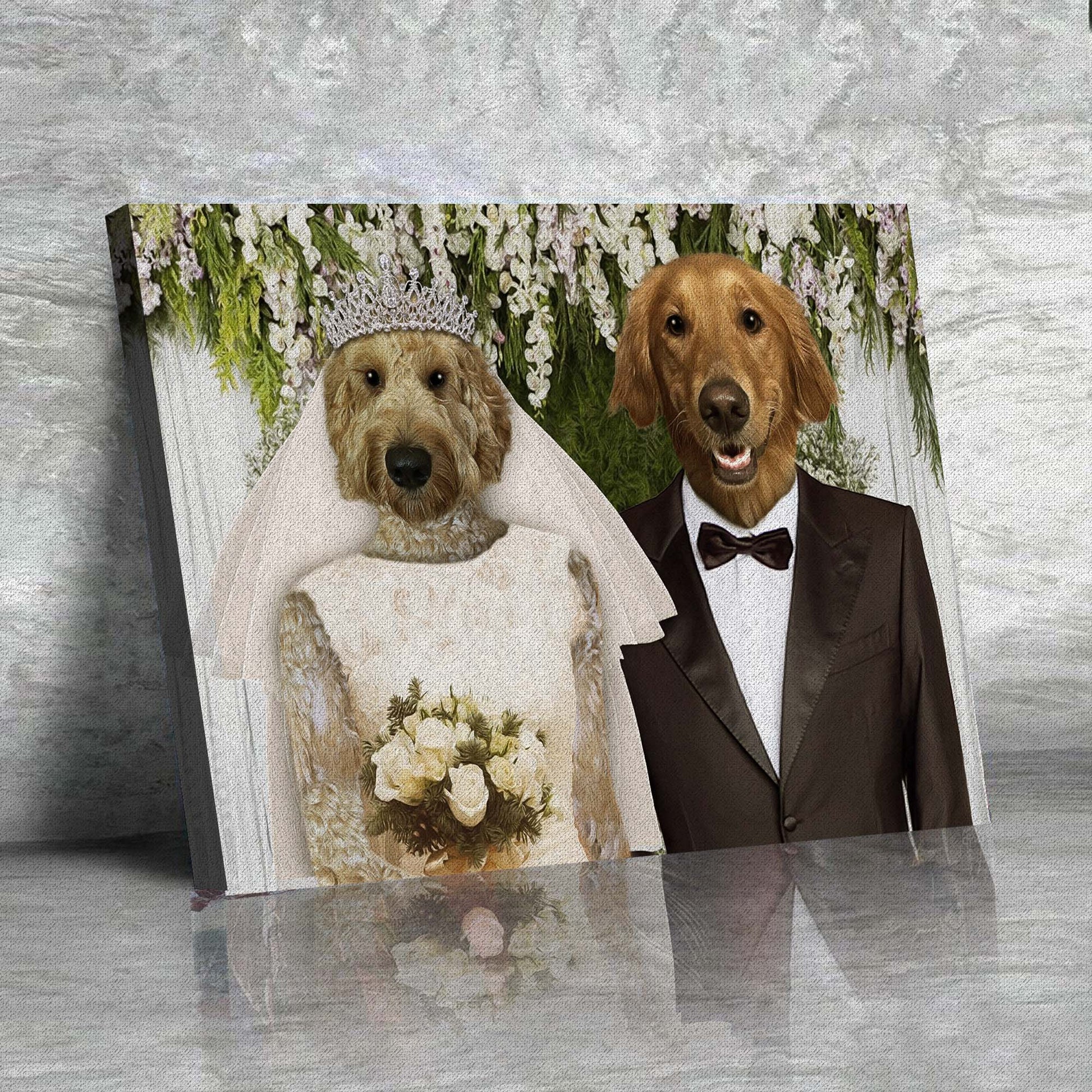 Wedding Couple Custom Pet Portrait - Noble Pawtrait