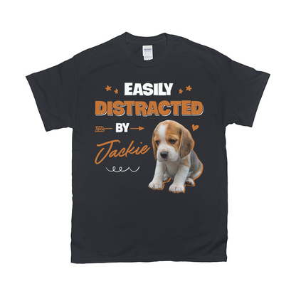Easily Distracted By My Pet Custom Pet Unisex T-shirt - Noble Pawtrait