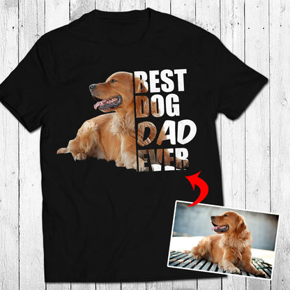 Best Dog Dad Custom Pet T-shirt - Noble Pawtrait