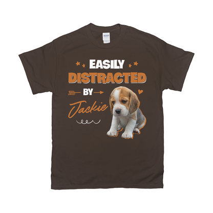 Easily Distracted By My Pet Custom Pet Unisex T-shirt - Noble Pawtrait