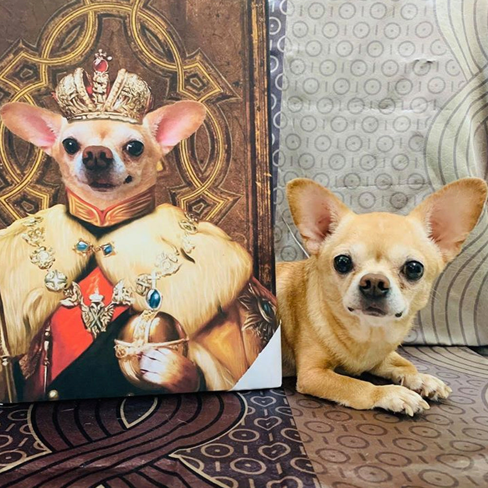 The King Custom Pet Portrait Canvas - Noble Pawtrait