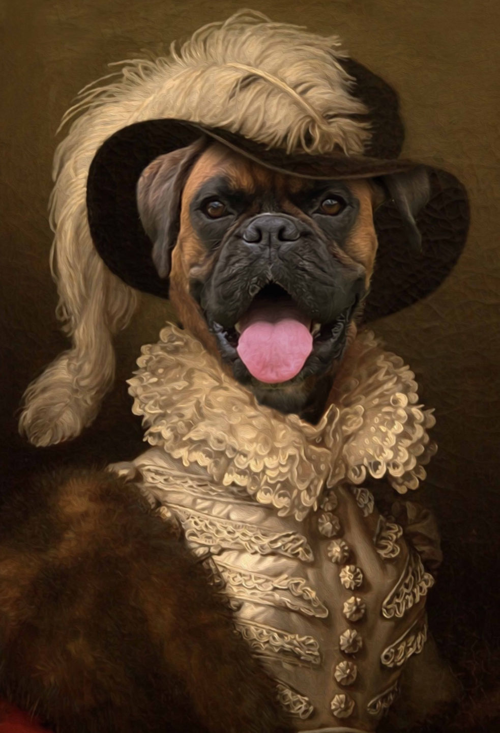 The Dame Custom Pet Portrait Digital Download - Noble Pawtrait