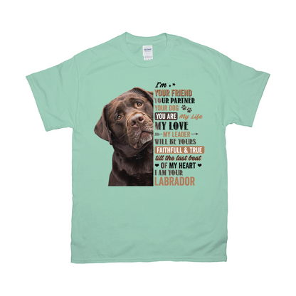 Im Your Friend Your Partner Custom Pet Unisex T-shirt - Noble Pawtrait