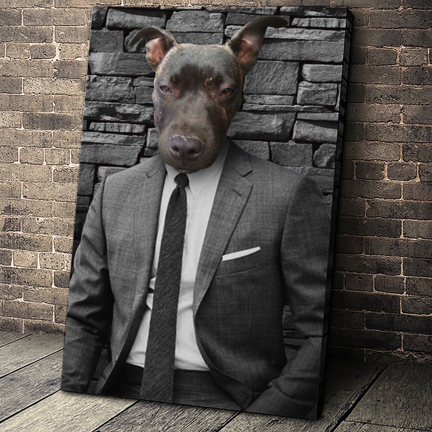 The Hustler Custom Pet Portrait Canvas - Noble Pawtrait