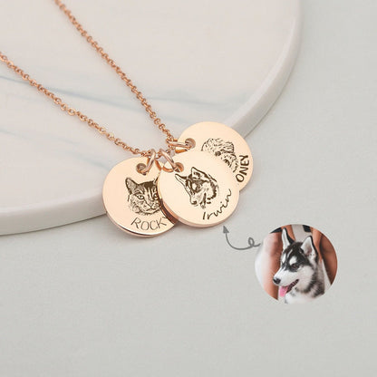 Collier personnalisé de portrait d’animal de compagnie