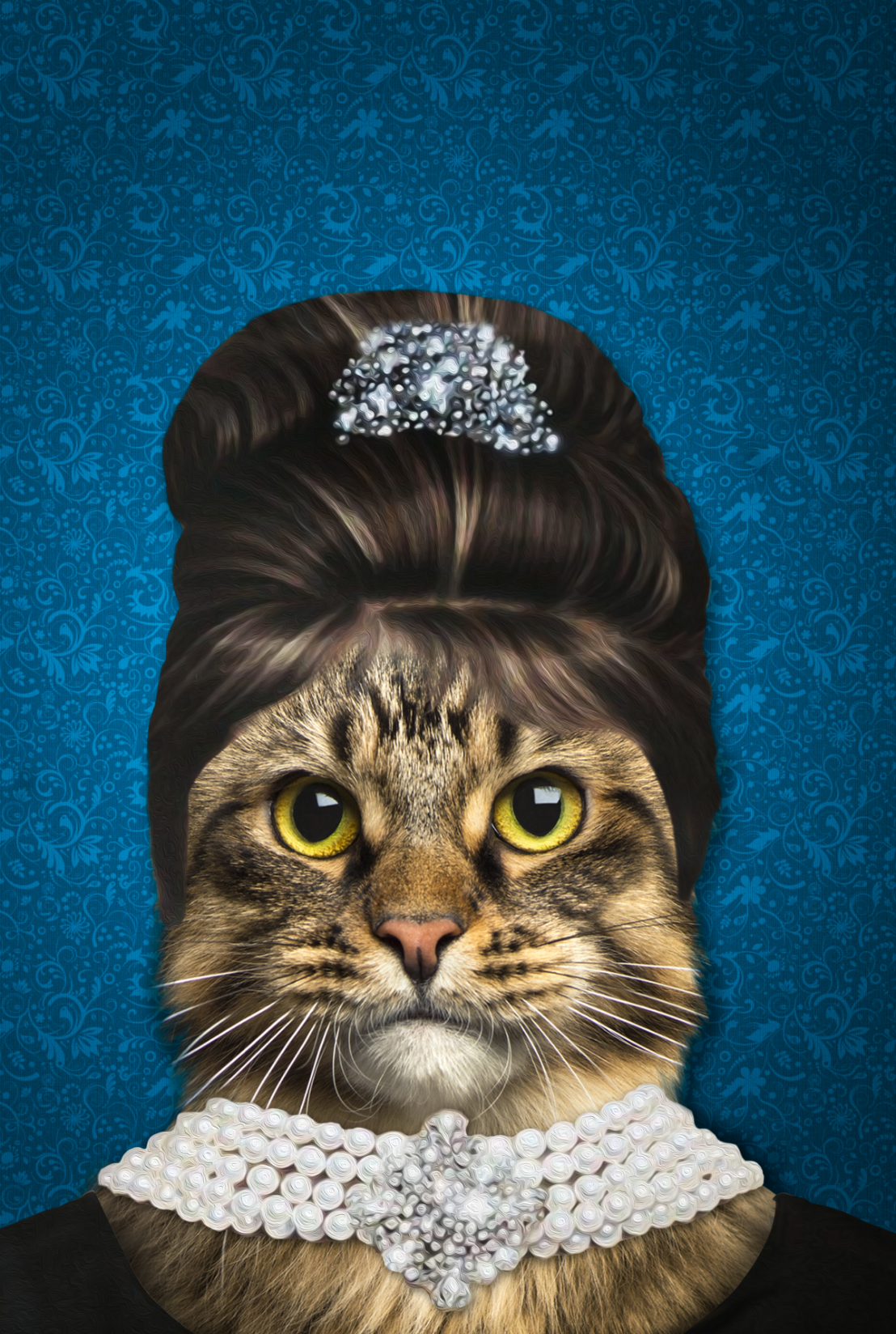 The Elegant Madam Custom Pet Portrait Canvas - Noble Pawtrait
