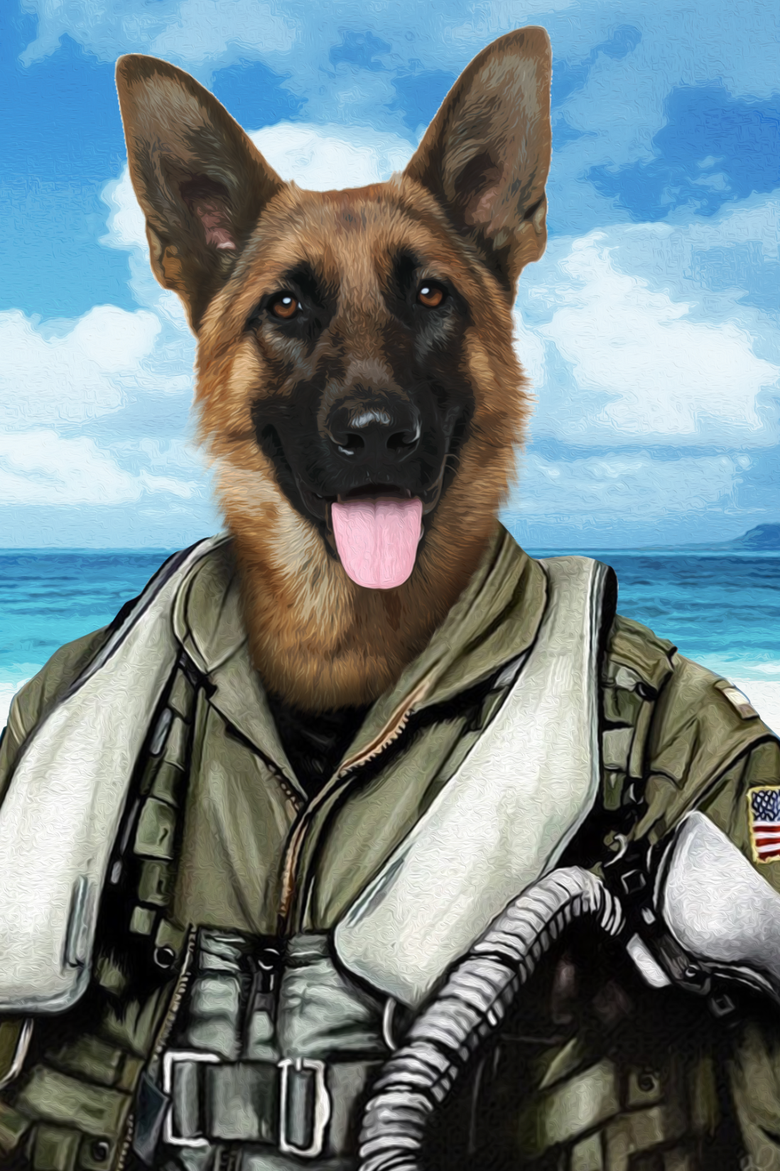 The Pilot Custom Pet Portrait Digital Download - Noble Pawtrait