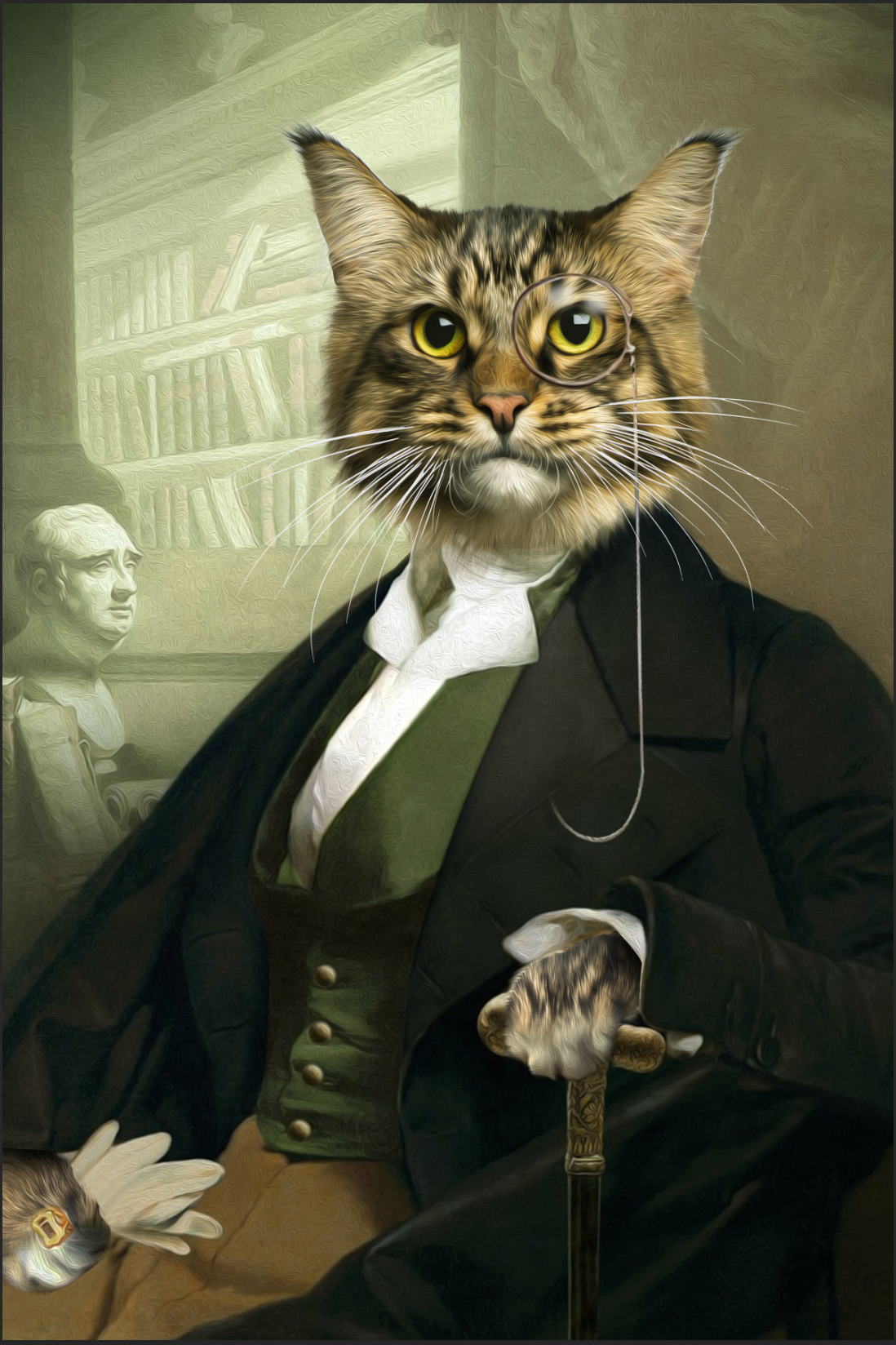 The Professor Custom Pet Portrait Canvas - Noble Pawtrait