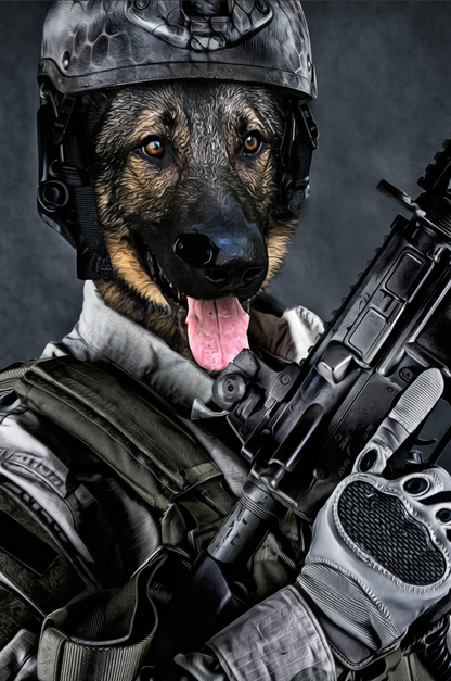 The US Army Custom Pet Portrait Digital Download - Noble Pawtrait