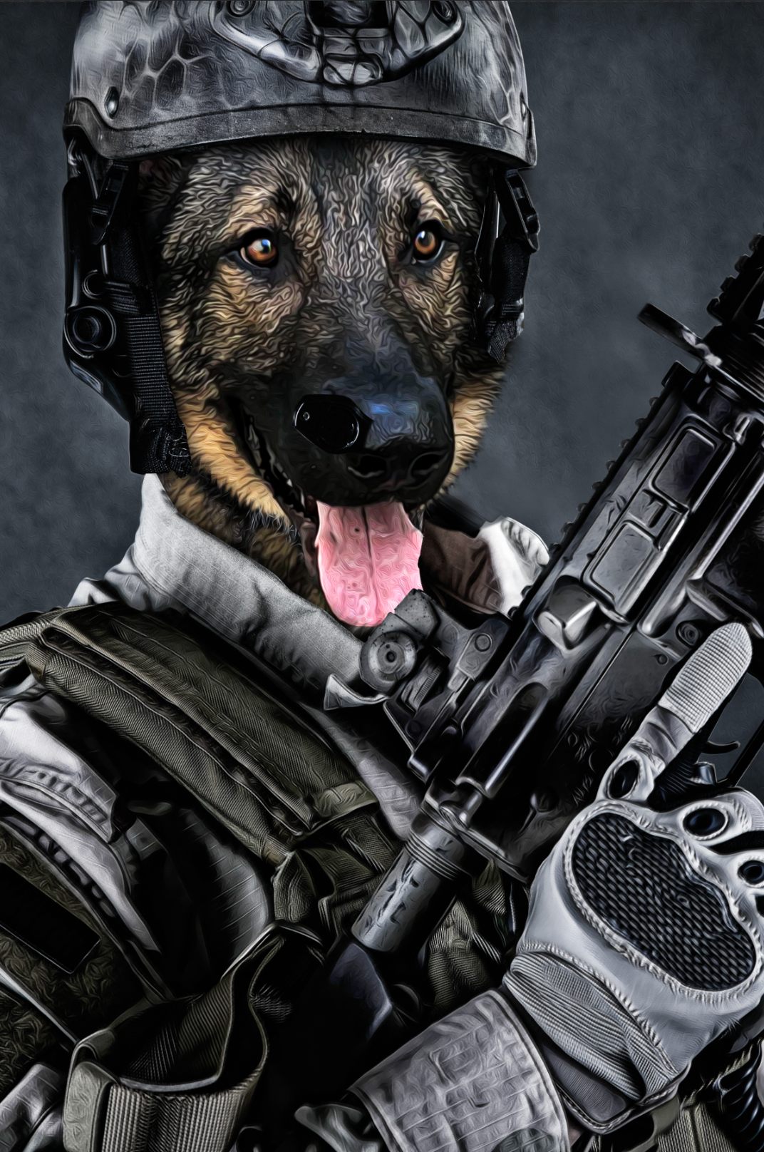 The US Army Custom Pet Portrait Canvas - Noble Pawtrait