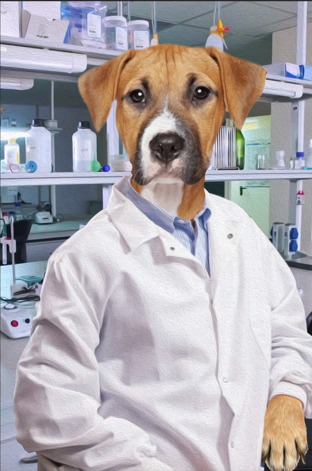 The Scientist Custom Pet Portrait - Noble Pawtrait