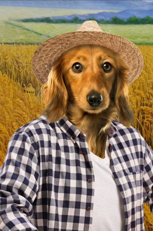 The Farmer Custom Pet Portrait Digital Download - Noble Pawtrait