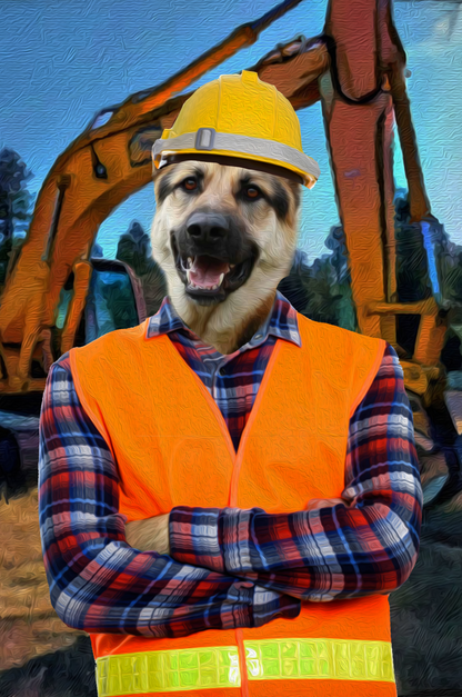 The Engineer Custom Pet Portrait Canvas - Noble Pawtrait