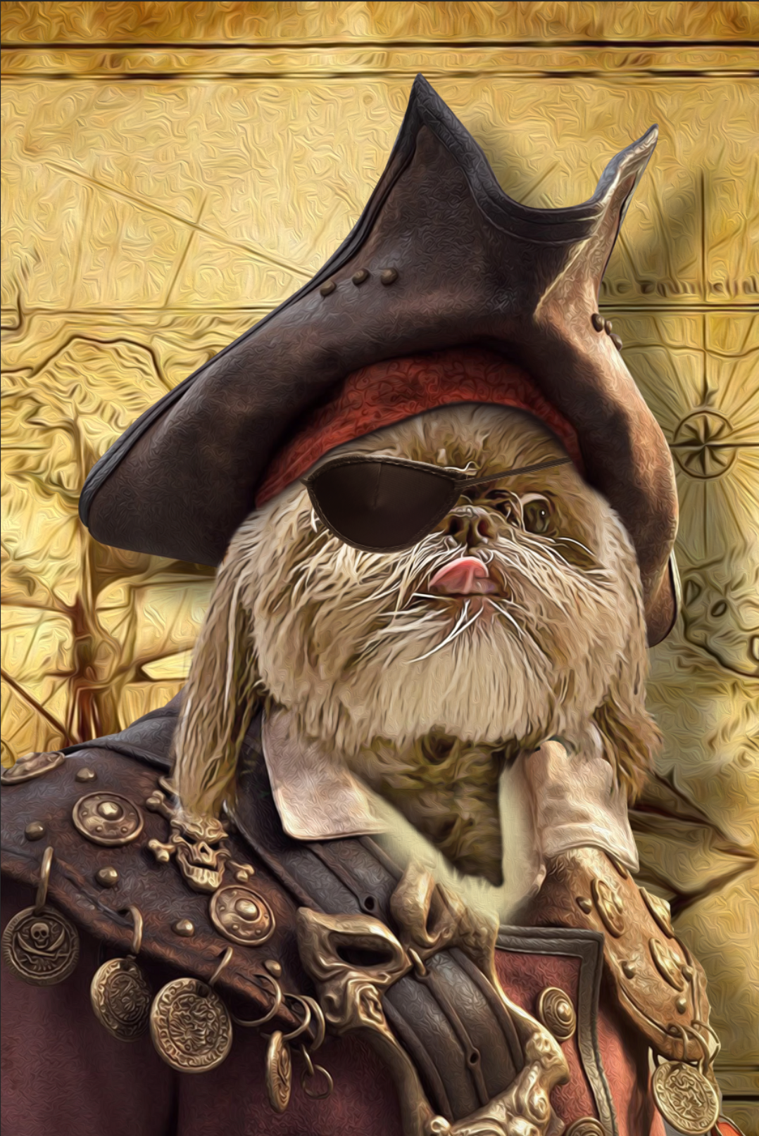 The Pirate Custom Pet Portrait Digital Download - Noble Pawtrait