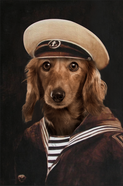 The Old School Sailor Custom Pet Portrait Canvas - Noble Pawtrait