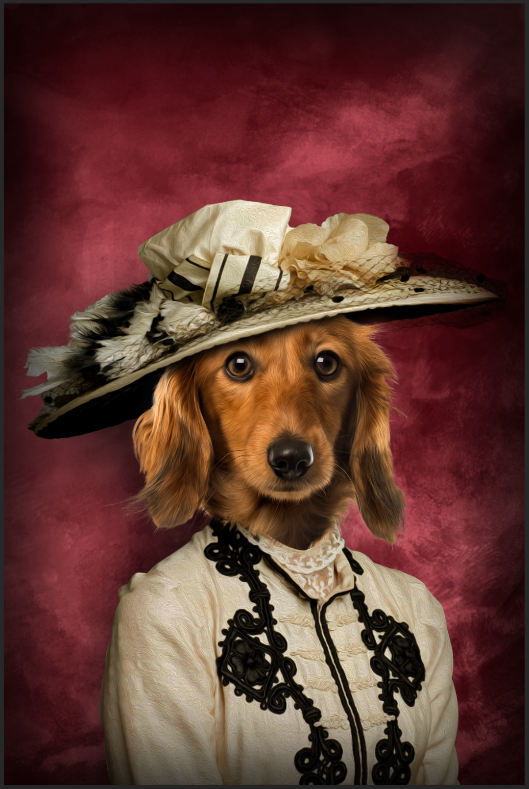 The Glamorous Lady Custom Pet Portrait - Noble Pawtrait