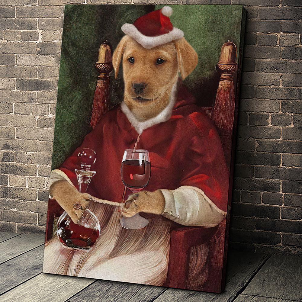 Santa Custom Pet Portrait Canvas - Noble Pawtrait