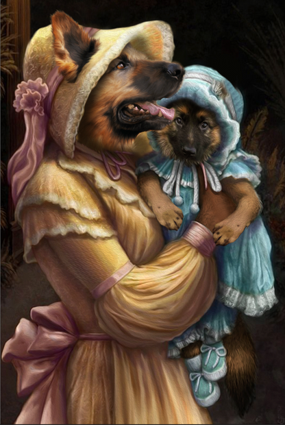 The Motherhood Custom Pet Portrait - Noble Pawtrait