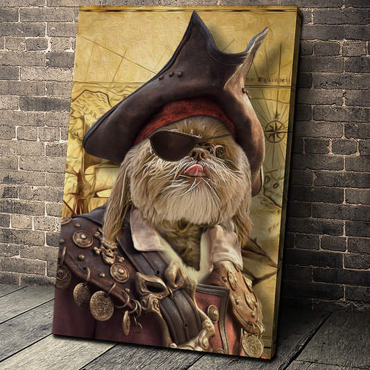 The Pirate Custom Pet Portrait Canvas - Noble Pawtrait