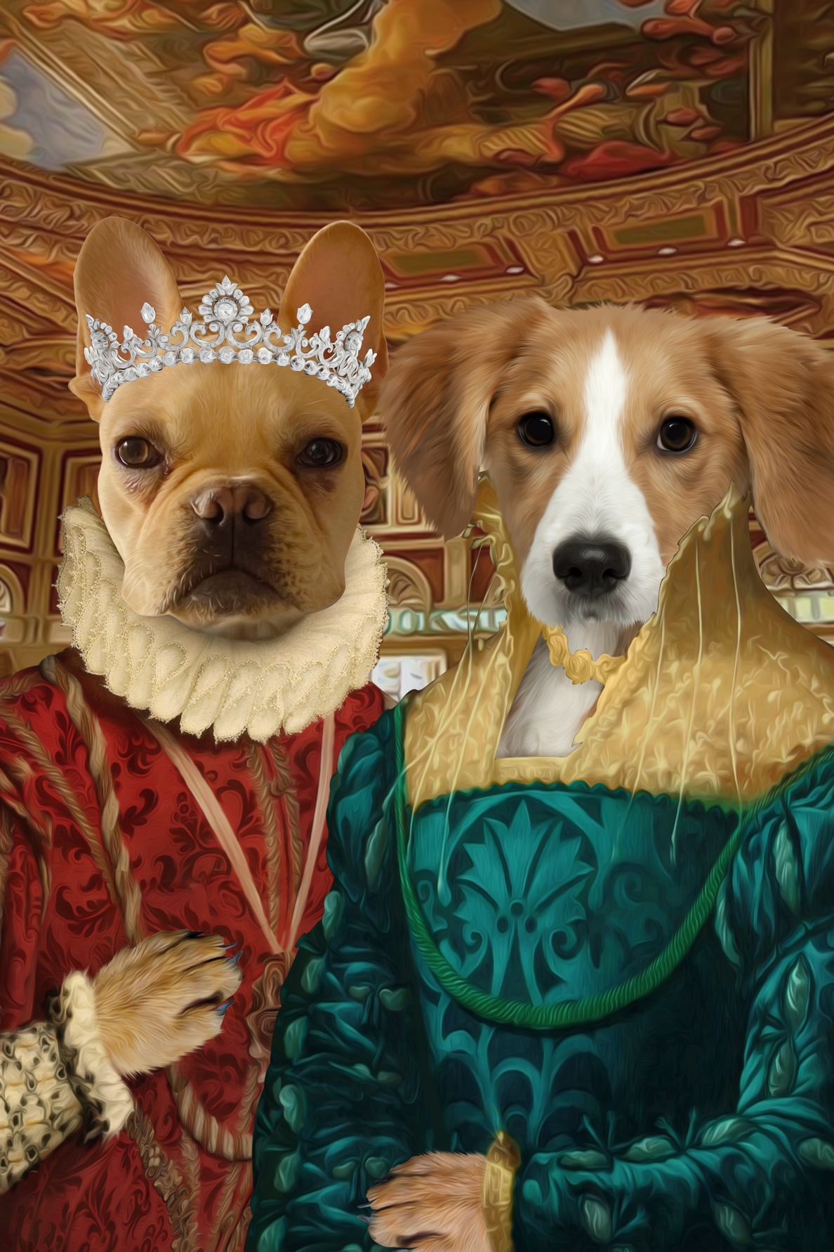 The Two Ladies Custom Pet Portrait - Noble Pawtrait