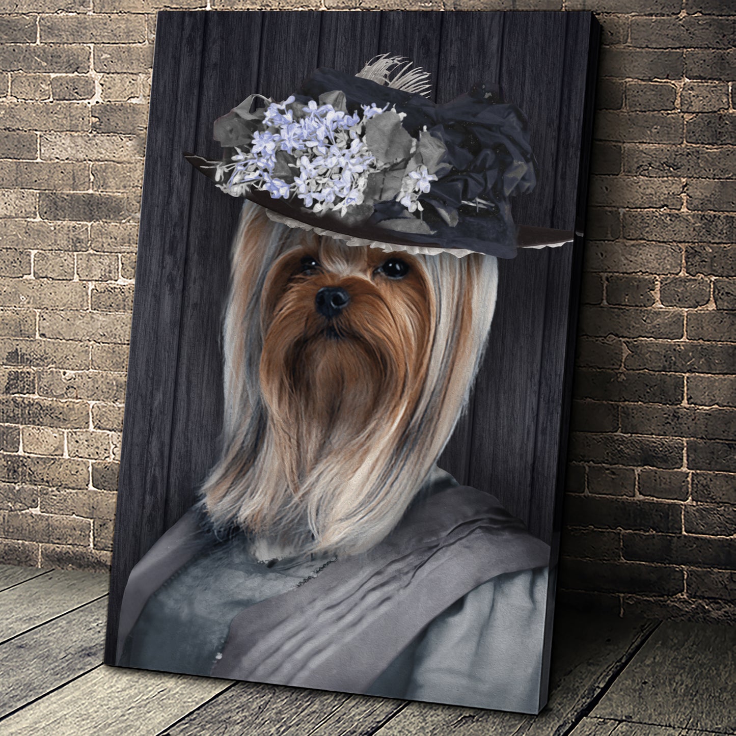 The Mrs. Custom Pet Portrait Canvas - Noble Pawtrait